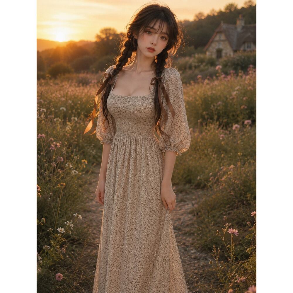 Rylee + Cru Gathering Wildflowers & Cottage Dreams Floral Milkmaid Maxi Dress - Picture 2 of 8
